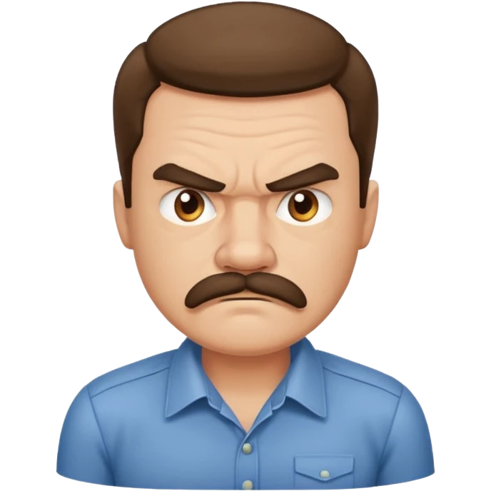 mustached angry man with shirt emoji