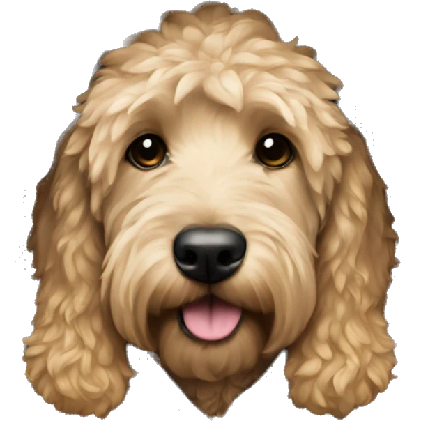 Goldendoodle wearing a hoodie emoji