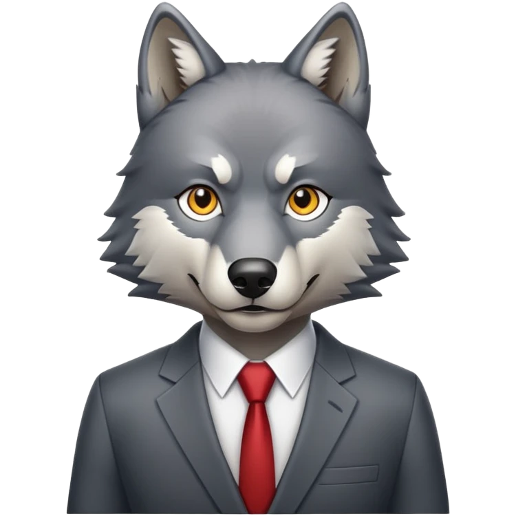 professional wolf wearing a business suit emoji