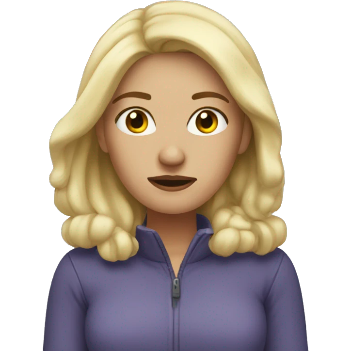 Blonde woman who hates winter emoji