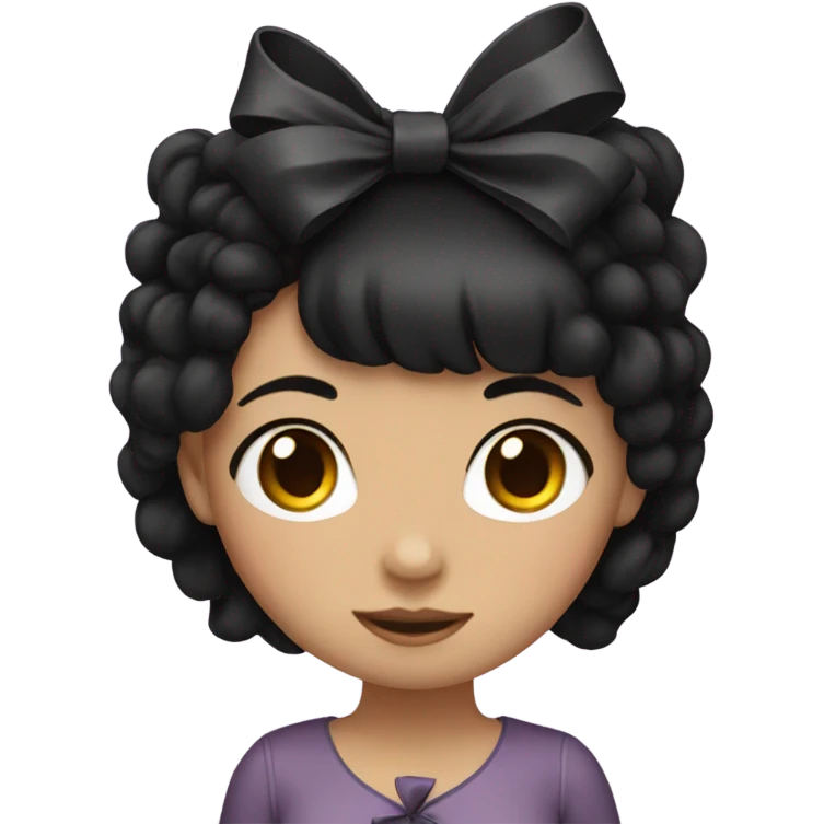 girl with black hair and bow emoji