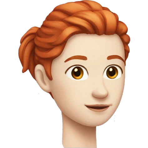 Red hair, ponytail, pale skin emoji