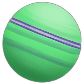green planet with purple saturn rings and grey moon emoji