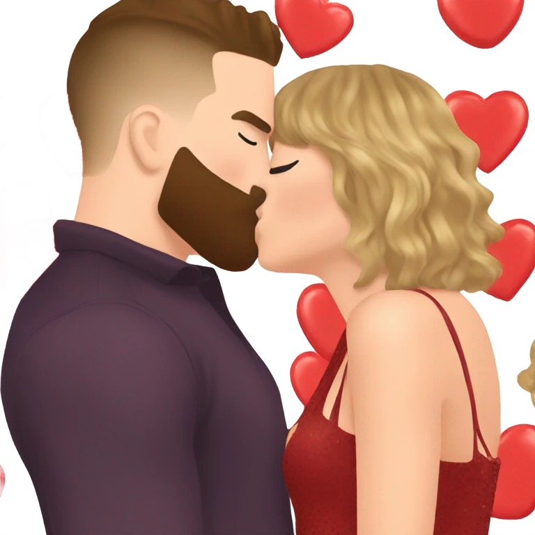 Taylor swift and Travis kelce kissing  emoji