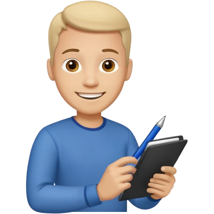 happy man leaving review emoji