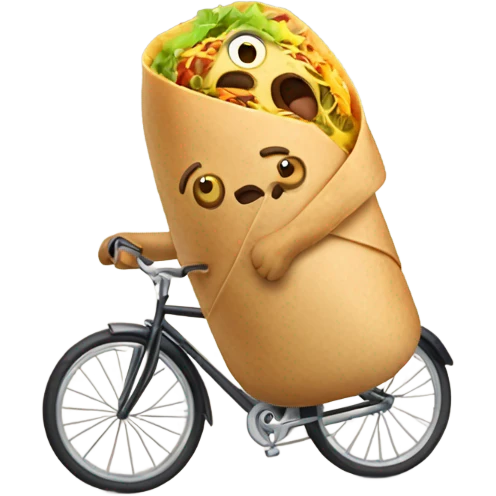 Burrito riding bike emoji