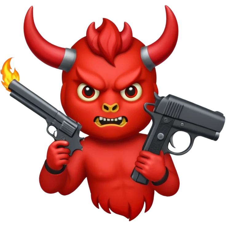Un diablo con una pistola emoji