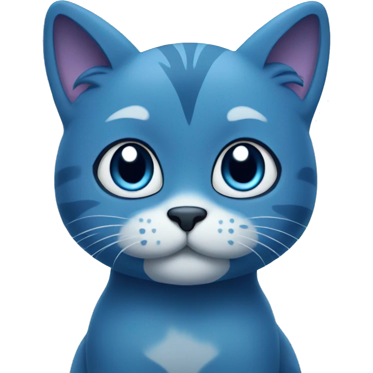 Blue cat cute emoji