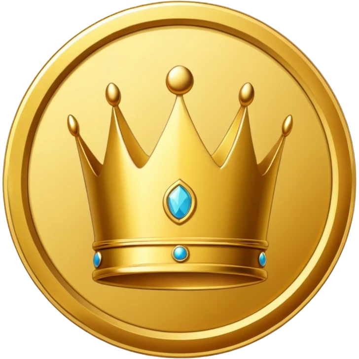 golden coin with crown symbol inside emoji
