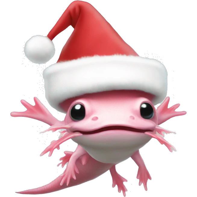 Axolotl with a Santa hat   emoji