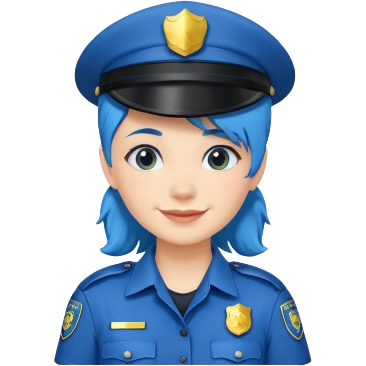 smiling policewoman with blue hair emoji