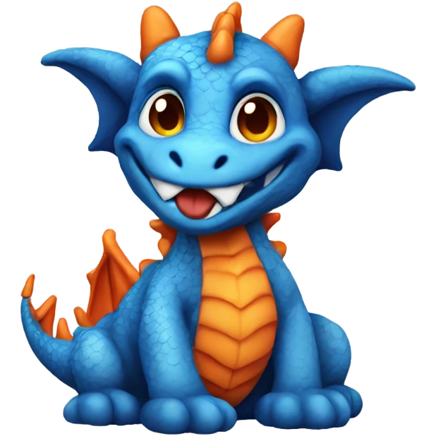 blue and orange dragon teddy  emoji
