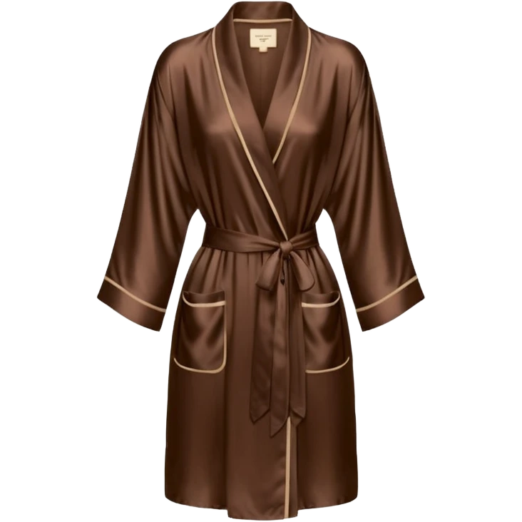 espresso colored silk short womens robe emoji