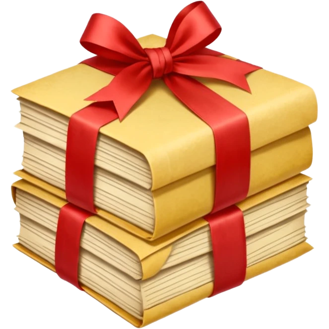 Stack of ager letters, tied with a red ribbon emoji