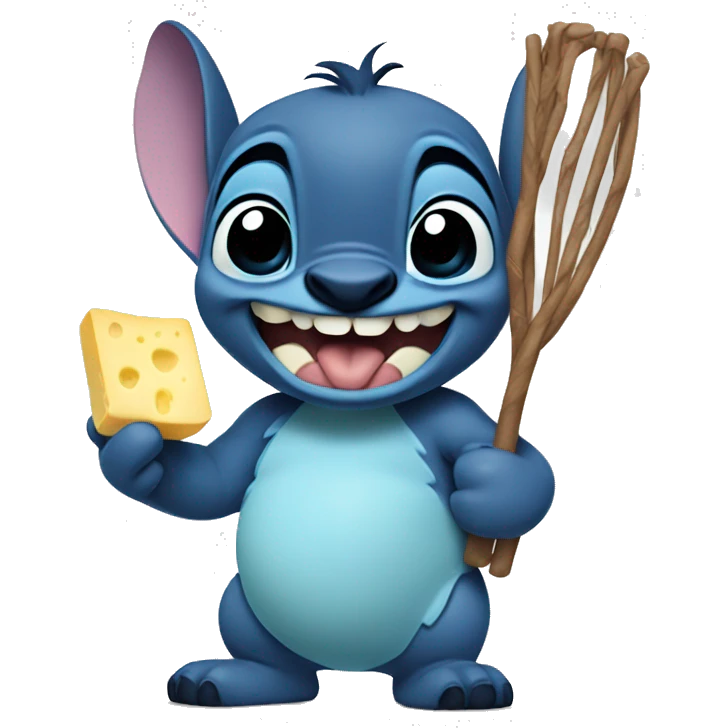 Disney stitch character holding a stick of butter emoji