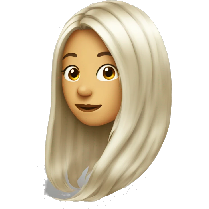Long silk hair emoji