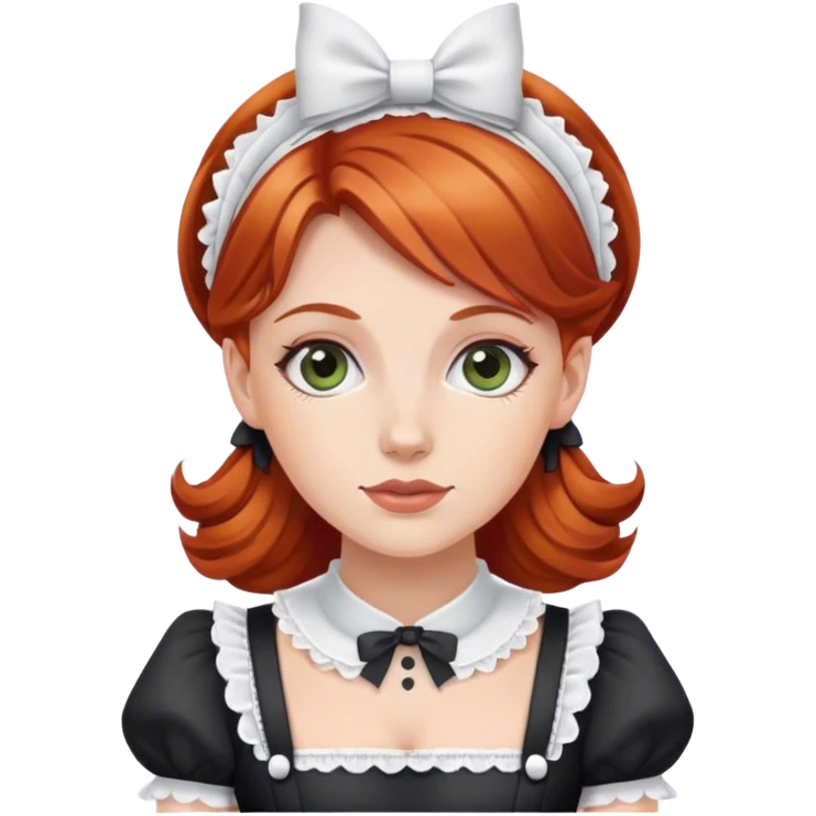 Redheaded woman and a French maid outfit emoji