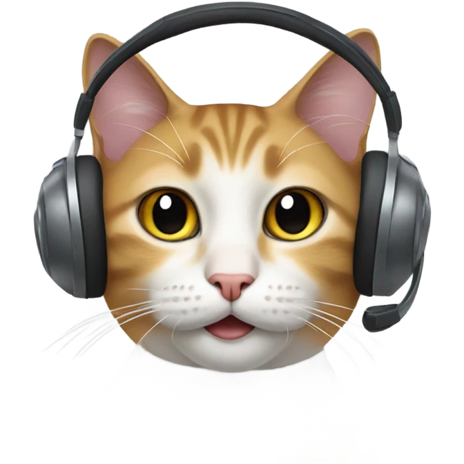 cat wearing a headset emoji