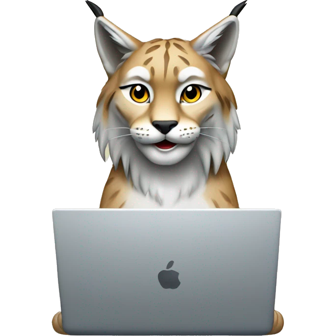A lynx with a laptop emoji