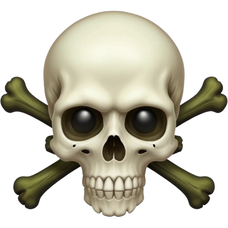 a poisonous cloud of gas, dark swamp color, with an image of a skull and two crossed bones behind the skull emoji