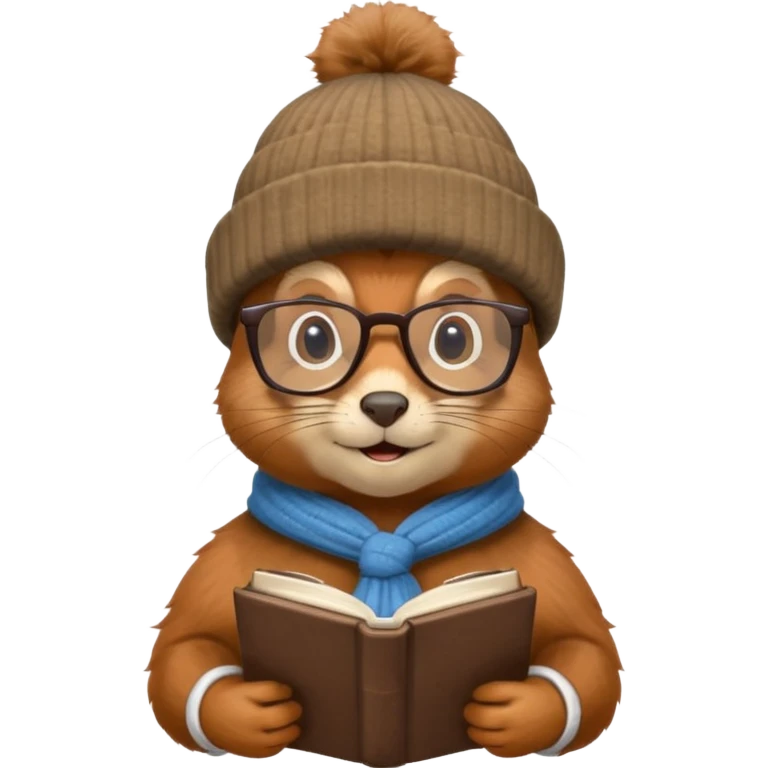 écureuil savant, air très érudit, lunettes, toque, tenant plusieurs livres emoji