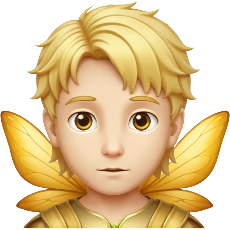 Male Child fairy with golden hair and golden eyes  emoji
