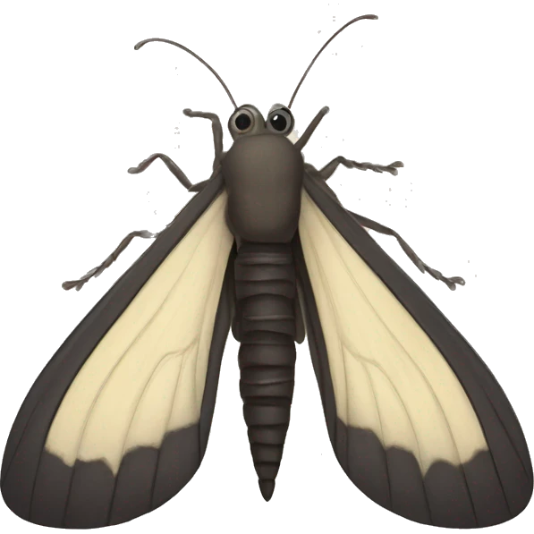  emoji with a zipper moth emoji
