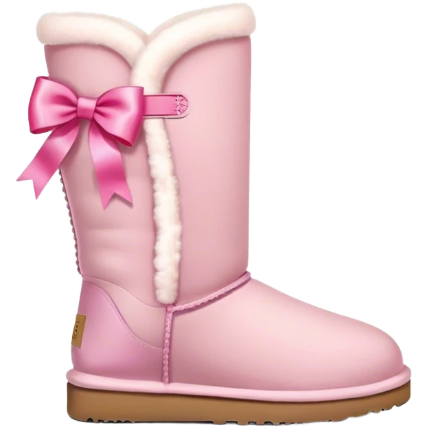 Ugg boots with a pink ribbon on side of them emoji