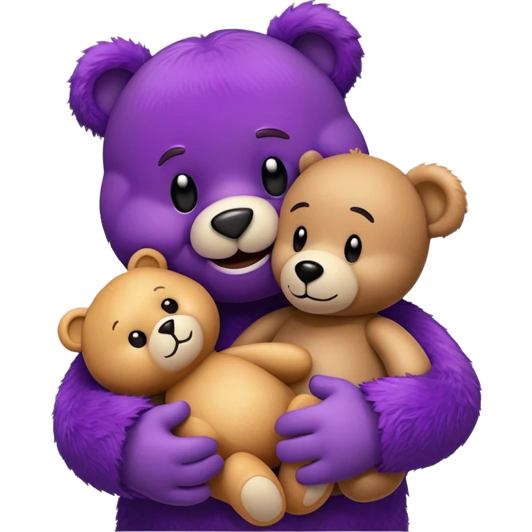 Grimace from McDonald's hugging a teddy bear emoji