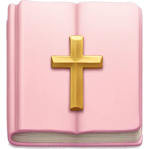 Pastel Pink book with gold cross on it emoji