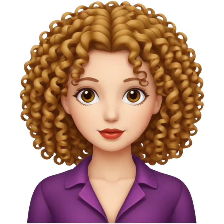 Mulher de cabelo cacheado coquete emoji