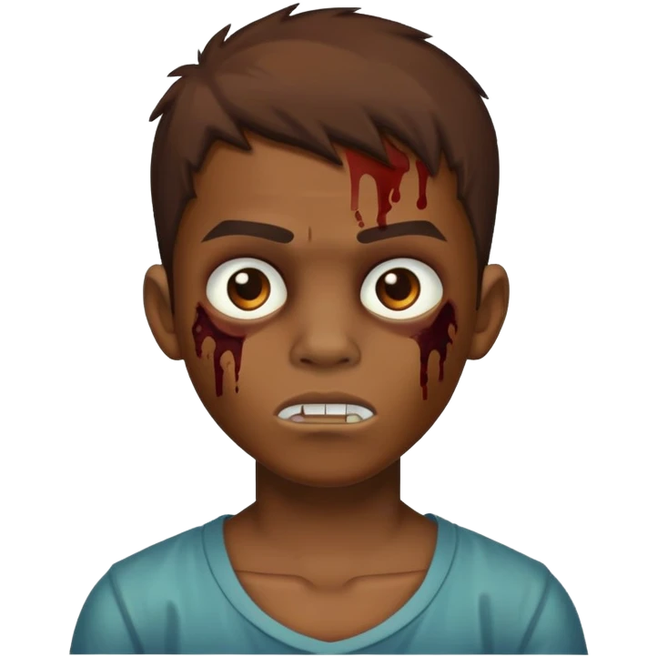 Zumbi boy with brown hair  emoji