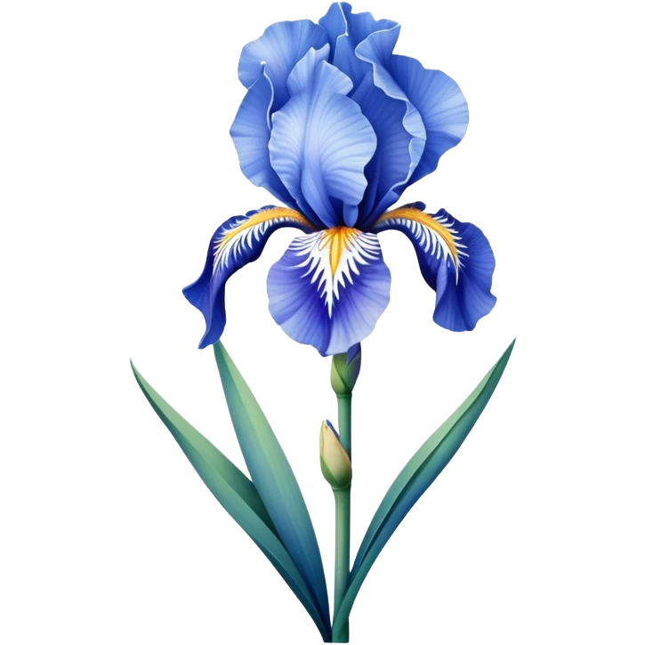 single Sky Blue Iris, straight stem emoji