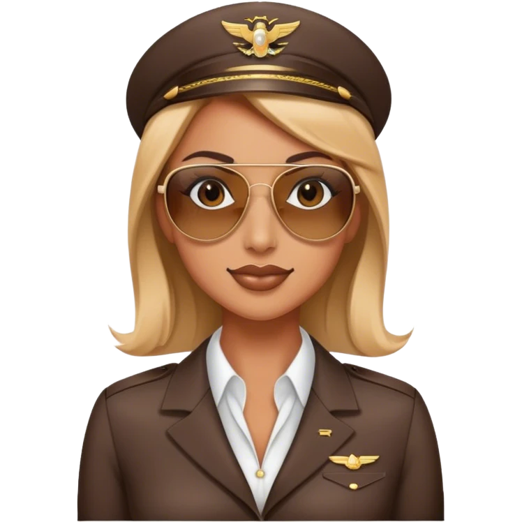 flight attendant with aviator sunglasses emoji