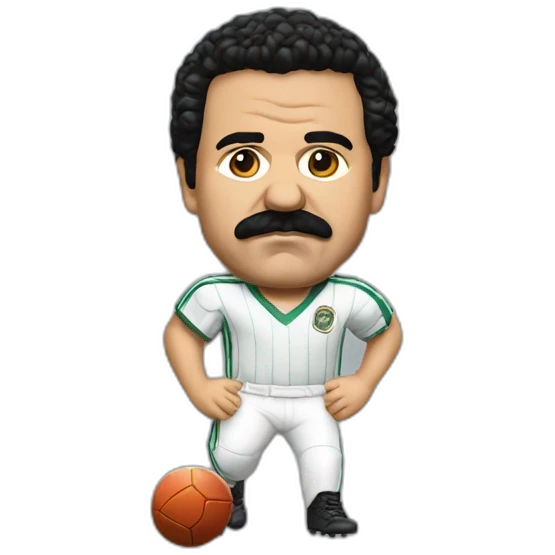 Pablo Escobar playing football emoji