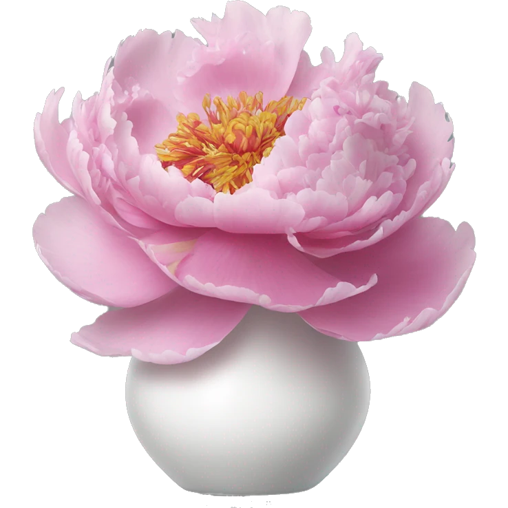 pink peony in a white vase emoji