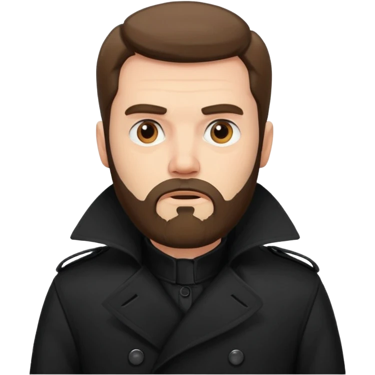bearded man in black in black trenchhcoat  emoji