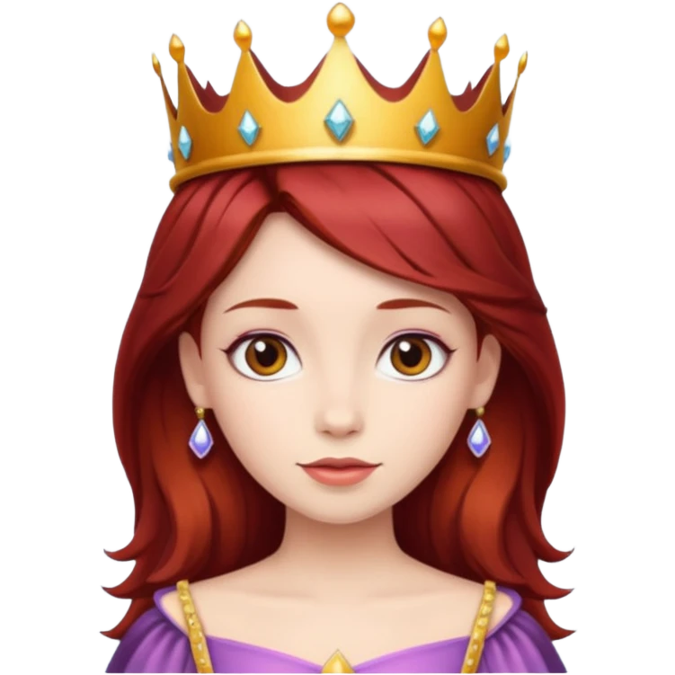 dark red haired princess emoji