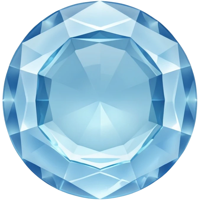 A round cut light blue celestite gem, faceted with brilliant shine and clarity, showing the characteristic pale blue of celestite emoji