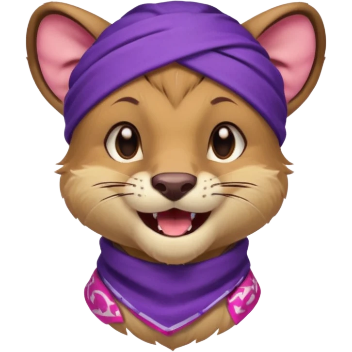 
Fossa animal wearing a purple bandana on his forehead from league of legends laughing emoticon emoji