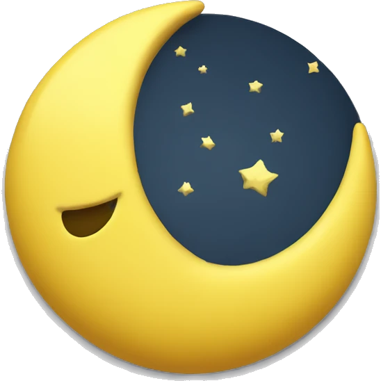 3d yellow crest Moon emoji