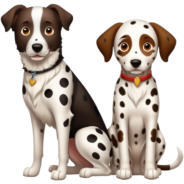Brown Belgium shepherd and a male Dalmatian  emoji
