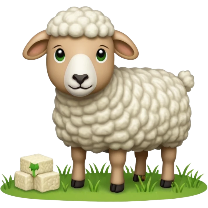 pixelated 2d sheep eating words "update" emoji