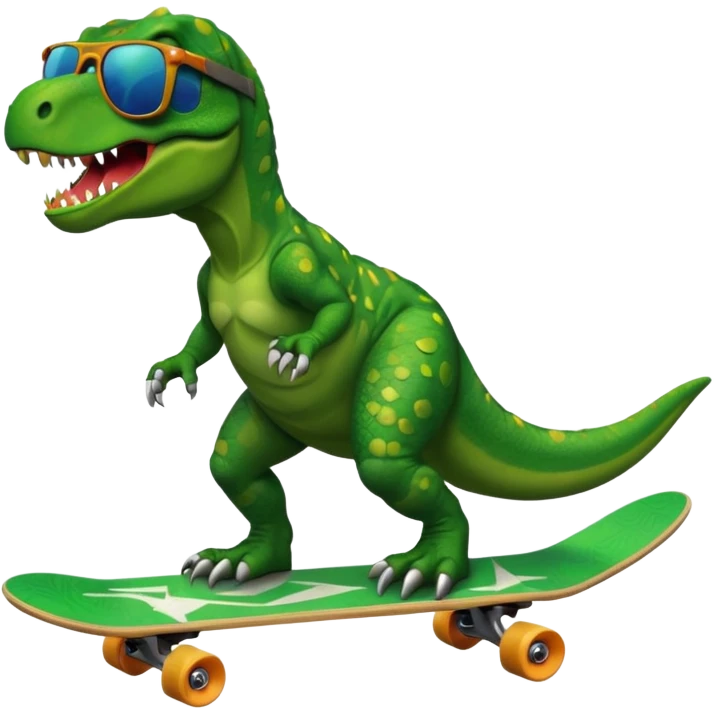 T rex riding a skateboard with sunglasses  emoji