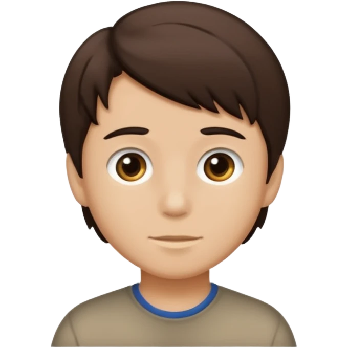 Dark brown hair, light brown skined and is a boy emoji
