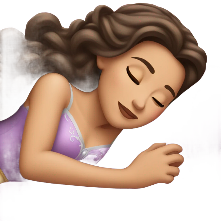 Sleeping brunette beauty princess Disney emoji