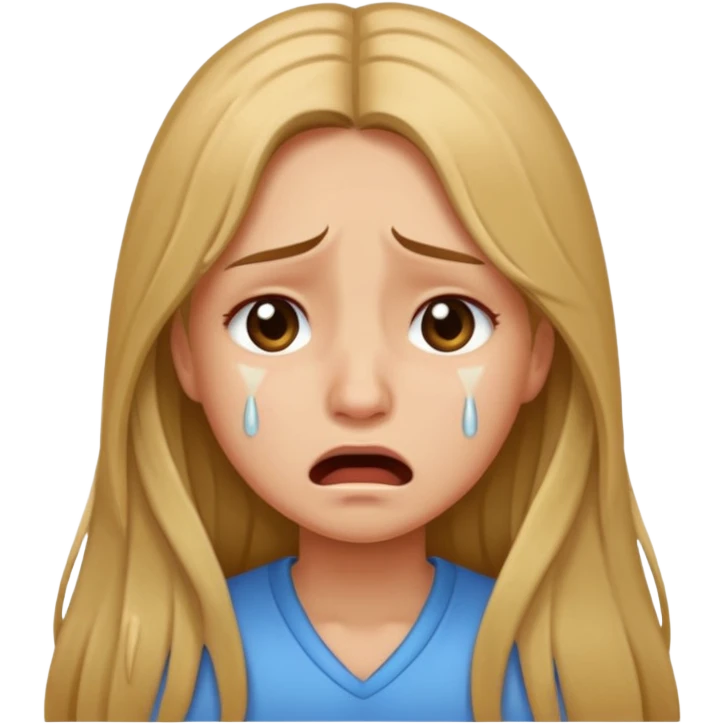 Девушка с длинными волосами плачет  emoji