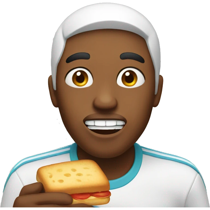 Person receiving food with open mouth emoji