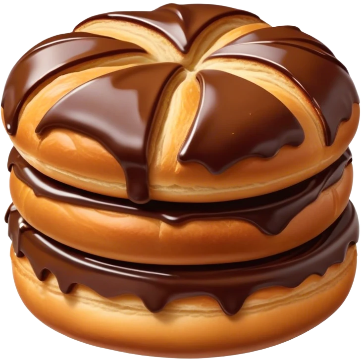 Cinematic warm pain au chocolat, flaky golden-brown pastry with a rich chocolate filling peeking through, perfectly crisp exterior, soft glowing highlights, inviting and indulgent. emoji