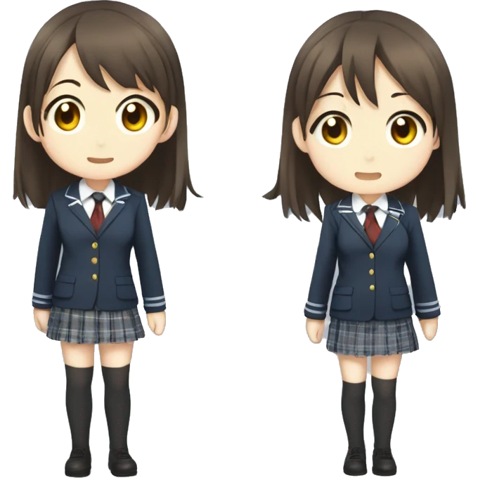 Yui hirasawa from k-on,  wear school uniform,  emoji